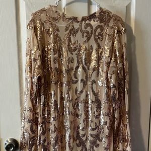 Gold Sequin Cardigan long sleeve
